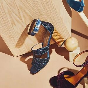 Anthropologie glitter heels size 8.5 Retro Look